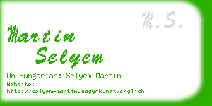 martin selyem business card